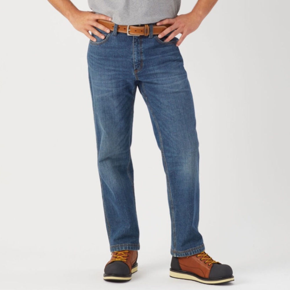 Duluth Trading Co Dark Wash Denim Flex Ballroom‎ Relaxed Fit Jeans 40X28